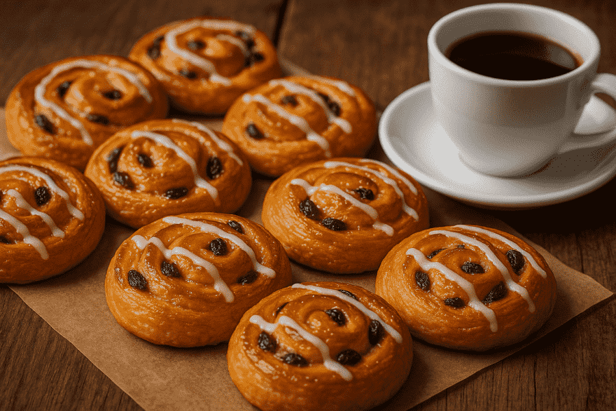 Rosinen-Kaffeebrötchen