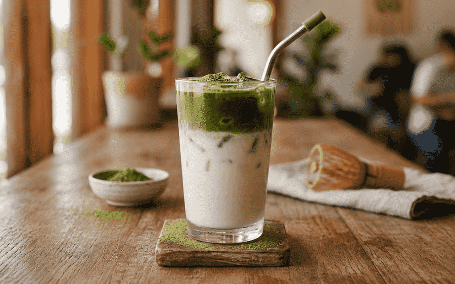 Iced Matcha Latte Rezept: kühl, cremig und schnell gemacht