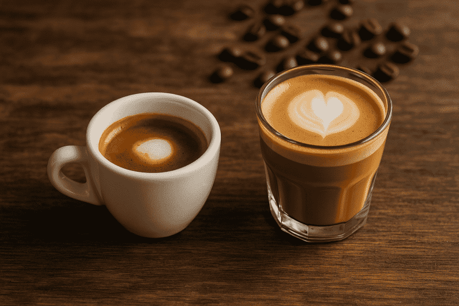 ein Espresso Macchiato und ein Cortado
