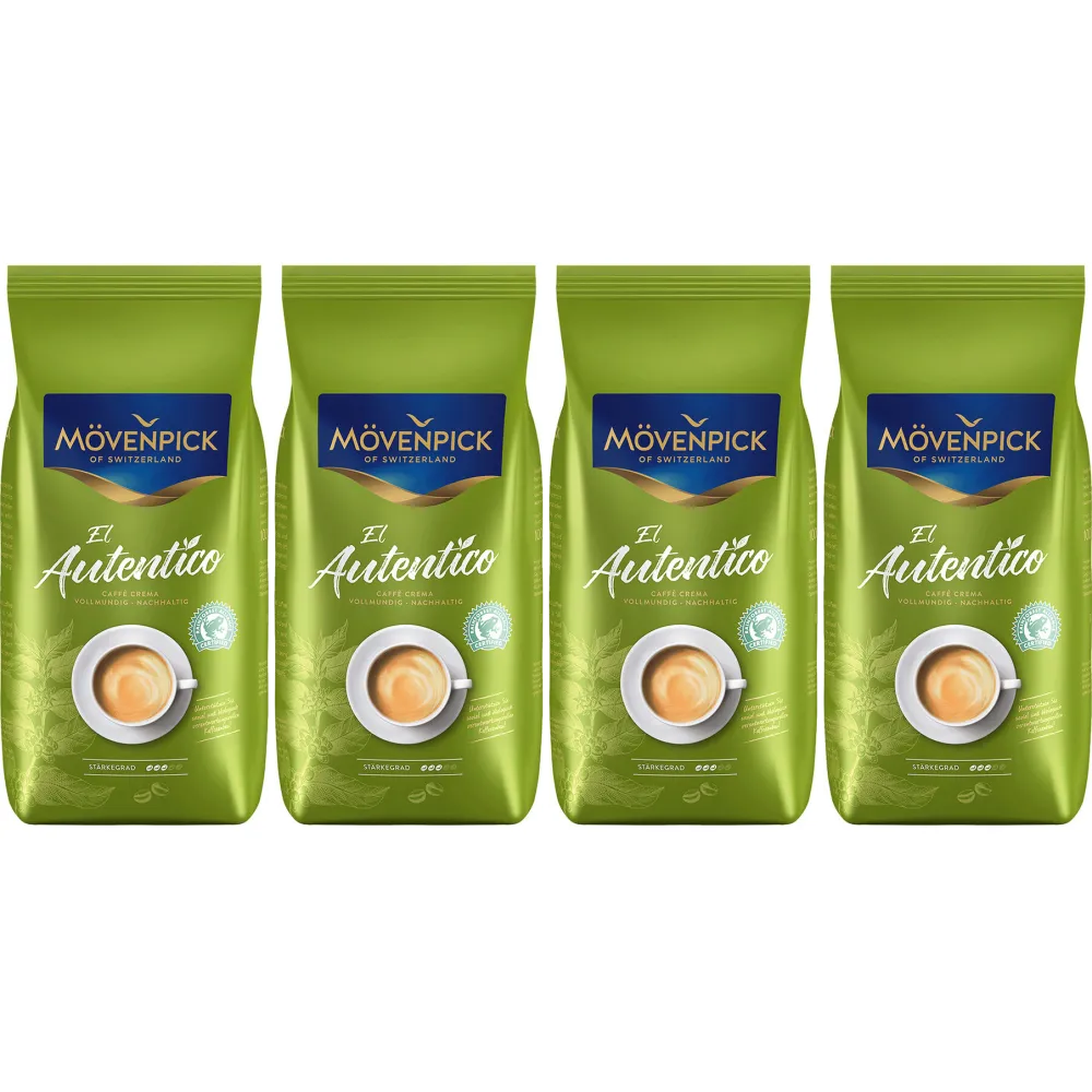 Mövenpick El Autentico - Kaffeebohnen - 4 x 1 Kilogramm