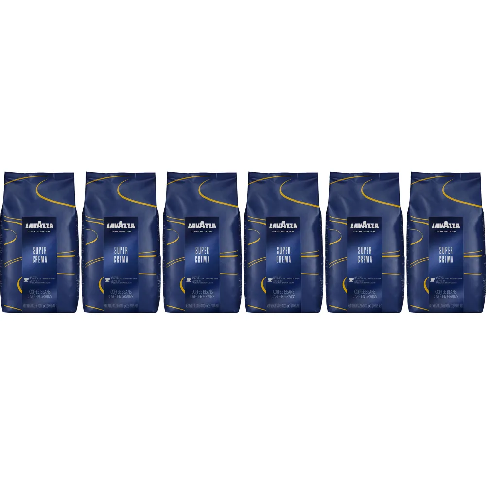 Lavazza Super Crema Espresso - Kaffeebohnen - 6 x 1 Kilo