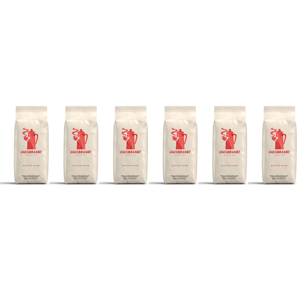 Hausbrandt Qualità Rossa - Kaffeebohnen - 6 x 1 Kilo