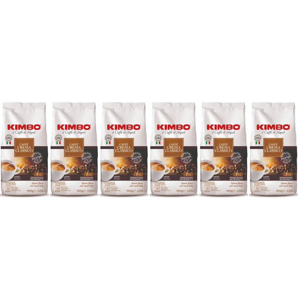 Kimbo Caffè Crema Classico - Kaffeebohnen - 6 x 1 Kilo