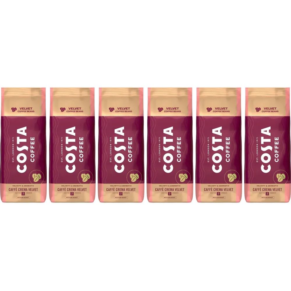 Costa Coffee Caffè Crema Velvet - Kaffeebohnen - 6 x 1 Kilo