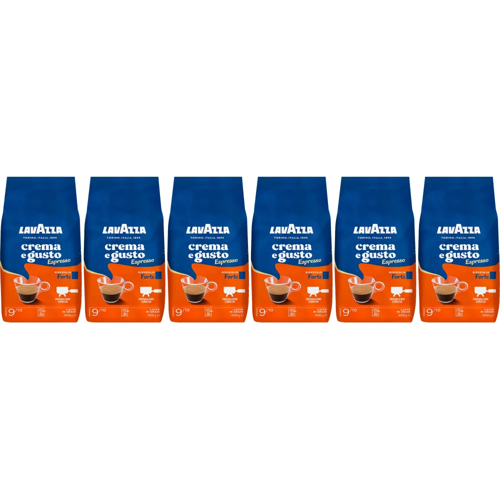 Lavazza Crema e Gusto Espresso Forte - Kaffeebohnen - 6 x 1 Kilo