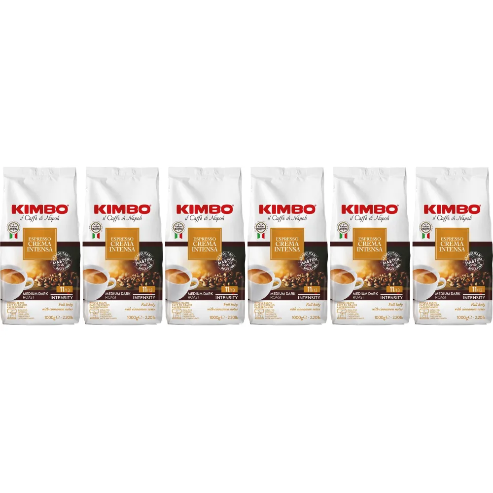 Kimbo Espresso Crema Intensa - Kaffeebohnen - 6 x 1 Kilo