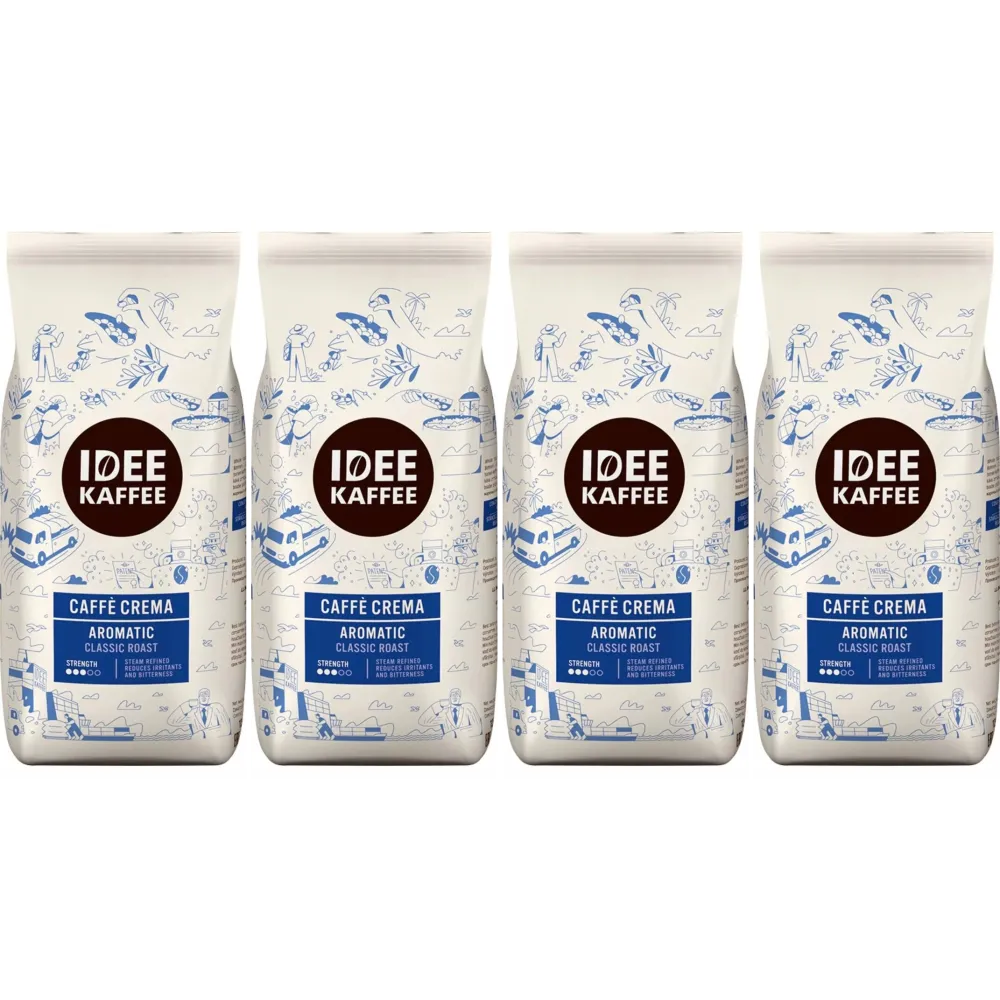 Idee Kaffee Caffè Crema Aromatic - Kaffeebohnen - 4 x 1 Kilo