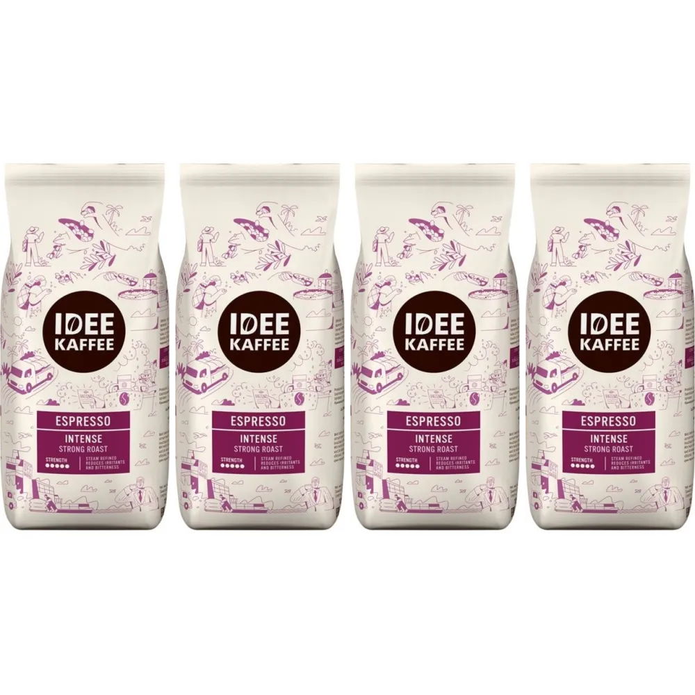 Idee Kaffee Espresso Intense - Kaffeebohnen - 4 x 1 Kilo