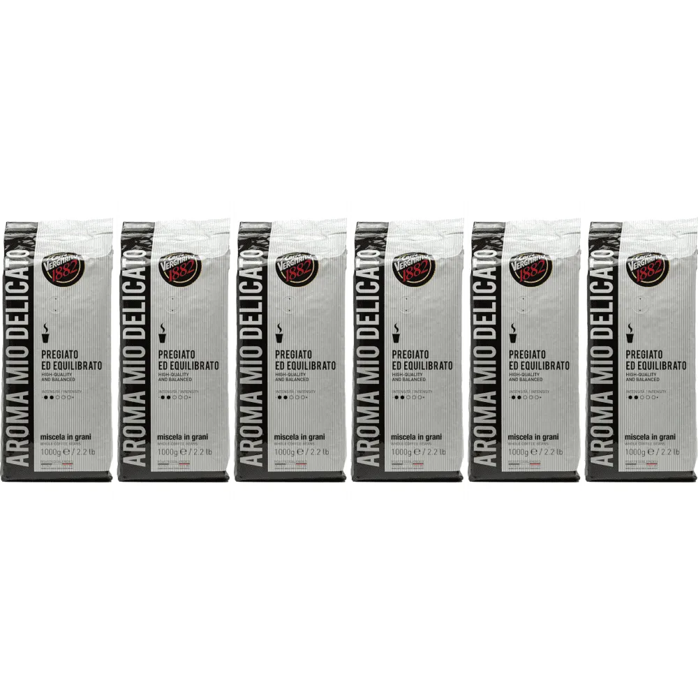 Caffè Vergnano 1882 Aroma Mio Delicato - Kaffeebohnen - 6 x 1 Kilo
