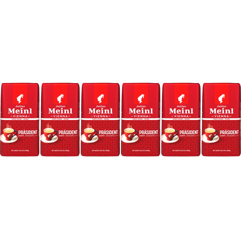 Julius Meinl Präsident - Kaffeebohnen - 6 x 1 Kilo