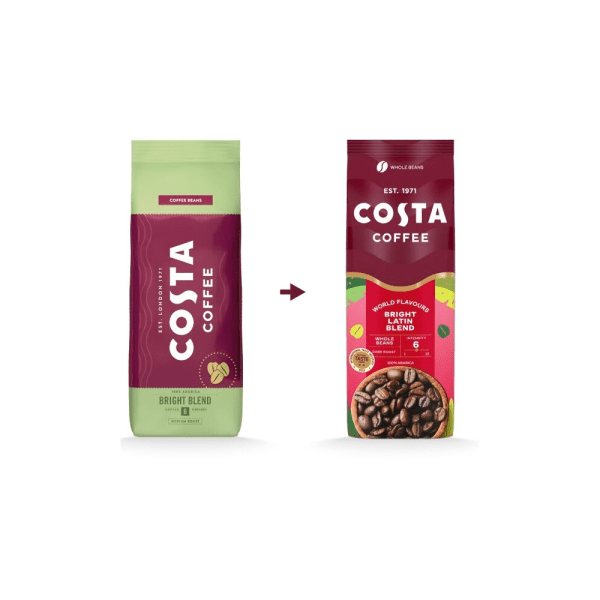 Costa Coffee Bright Blend - Kaffeebohnen - 1 Kilogramm