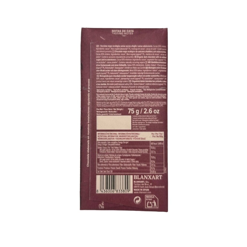 Ein veganer und glutenfreier Riegel aus dunkler Schokolade aus dem Kongo mit 93 % Kakaoanteil