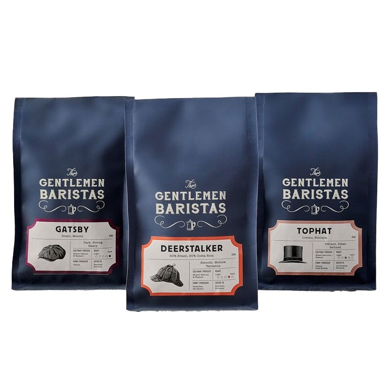 The Gentlemen Baristas Espresso Starter Pack – Kaffeebohnen – 3 x 250 Gramm
