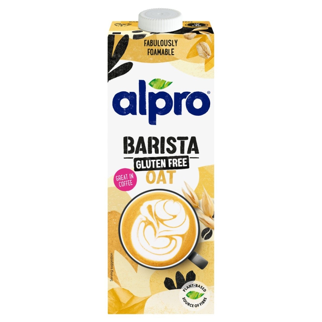 Alpro Barista Hafer - glutenfreier Aufschäumdrink - Karton mit 8 x 1 Liter