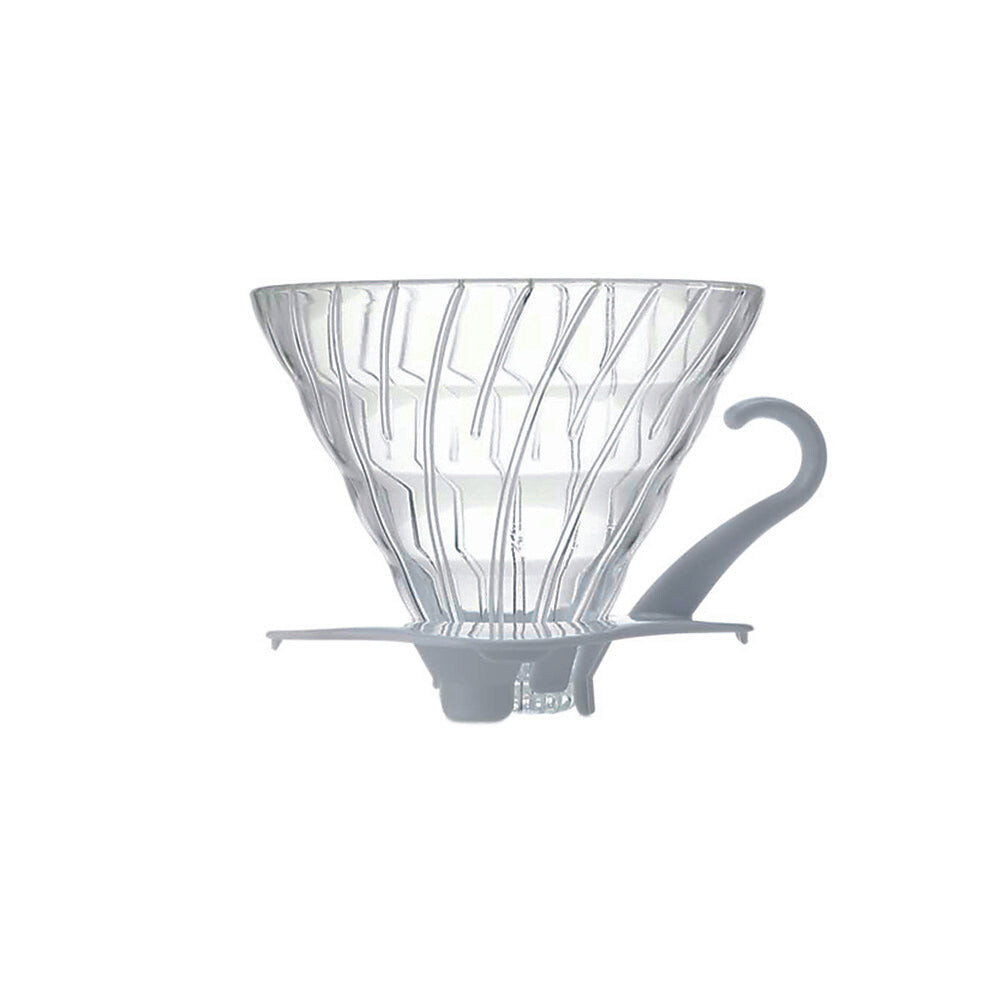 Hario V60 Tropfer - Glas mit weißem Halter - Größe 02 (VDG-02W)