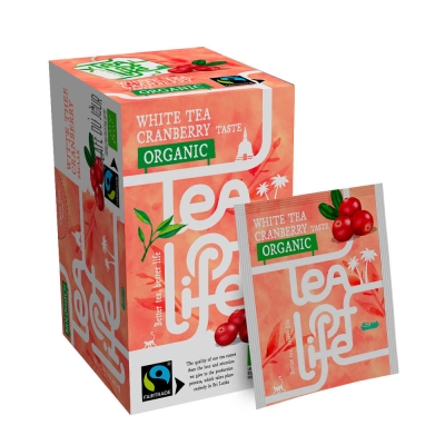Weißer Tee Cranberry - Bio & Fairtrade - Tee des Lebens - 25 Teebeutel