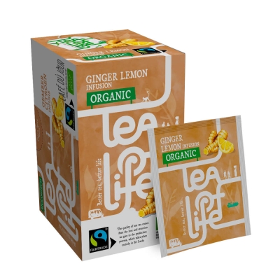 Ingwer-Zitronen-Aufguss - Bio & Fairtrade - Tee des Lebens - 25 Teebeutel