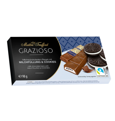 Schokolade mit Sahne- und Keksfüllung - Vollmilchschokolade - 98g