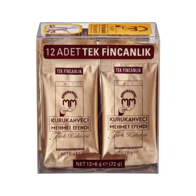 Türkischer Kaffee Kurukahveci Mehmet Efendi 12x6g (Mindesthaltbarkeit bis 04/2023)