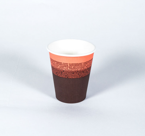 50 Stück Kaffeetassen aus Pappe 'inspirierend' (200cc/8oz)