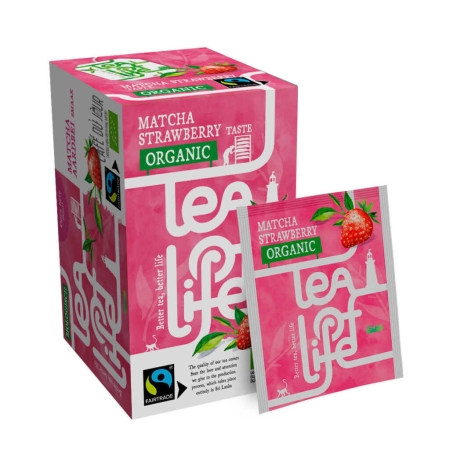 Grüner Tee Matcha Erdbeere - Bio & Fairtrade - Tea of Life - 25 Teebeutel