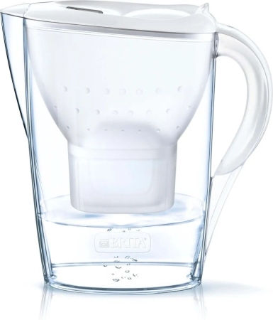 Brita - Wasserfilterkanne Marella Weiß + 1 MAXTRA+ Filterkartusche 2,4 L