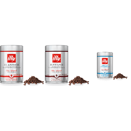 illy Espresso Probierpaket mit Decaffeinato - Kaffeebohnen - 3 x 250 Gramm
