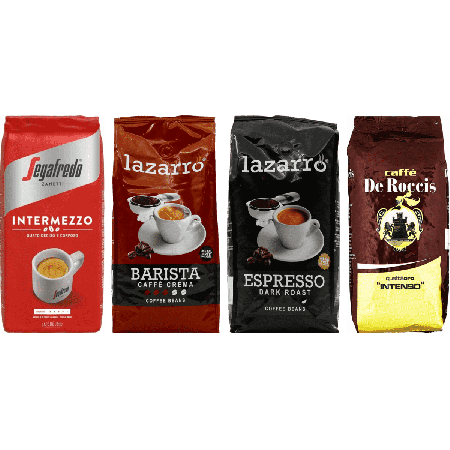 Italienische Espresso-Auswahl - 4 x 1 Kilo Kaffeebohnen