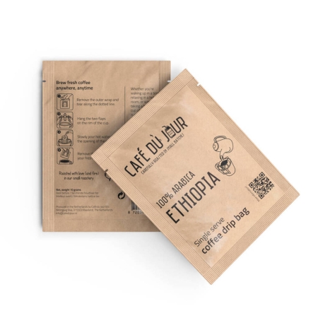 Café du Jour Single Serve Drip Coffee - 100% Arabica Äthiopien - Filterkaffee für unterwegs!