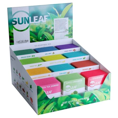 Sortimentsdisplay - Sunleaf - 12 x 10 Teebeutel