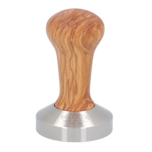 Motta koffie tamper - 58 mm - RVS / Olijfhout