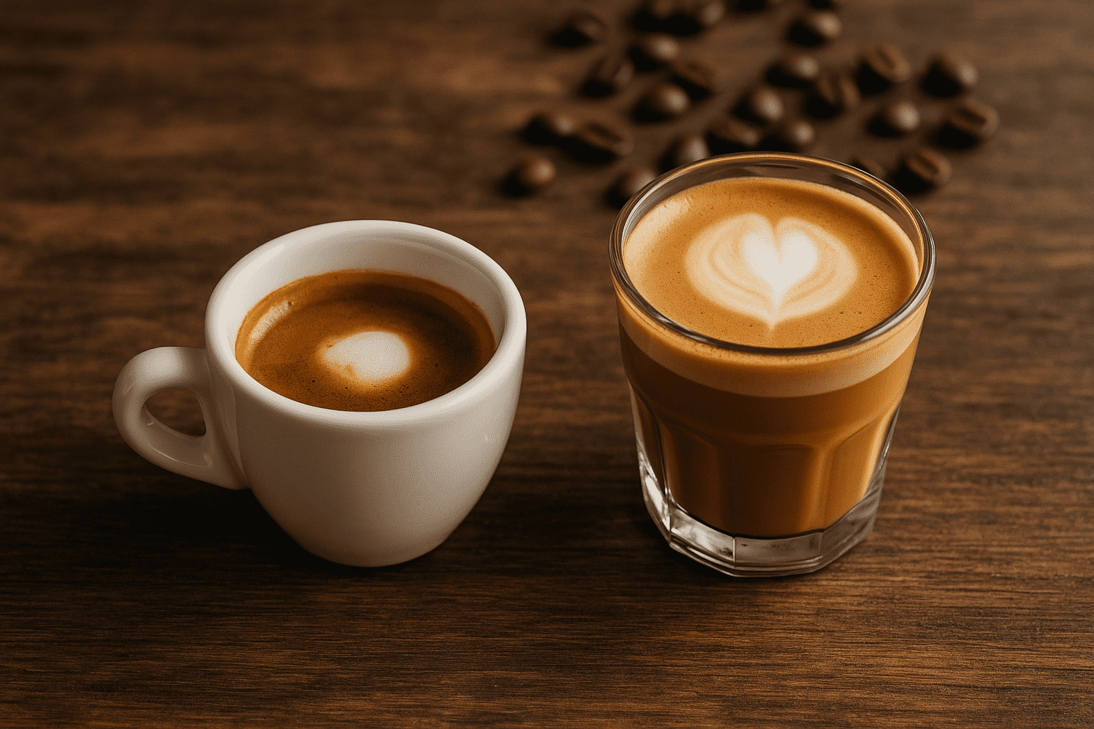 ein Espresso Macchiato und ein Cortado